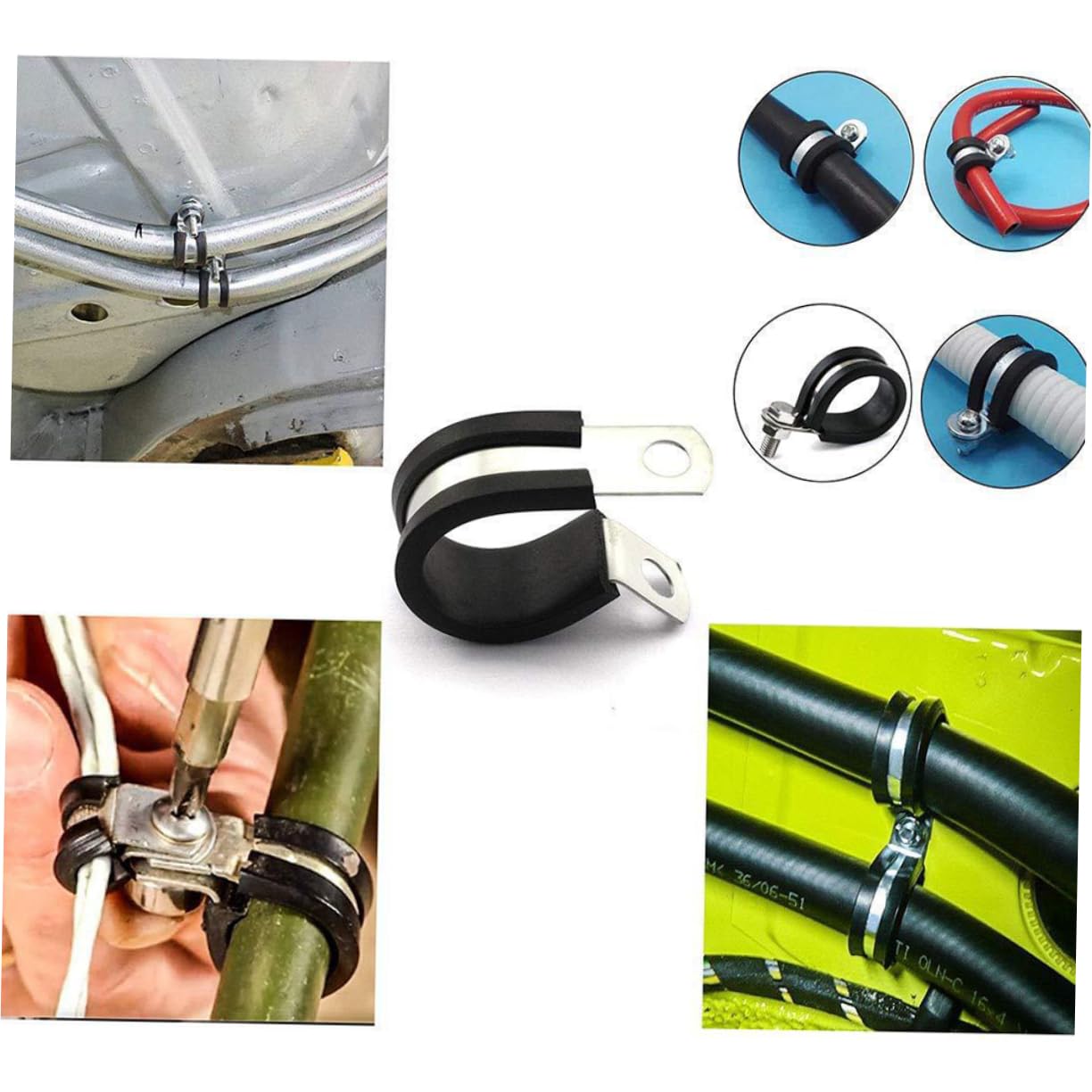 Collier de Serrage en Acier Inoxydable R, Lot de 45 Pièces