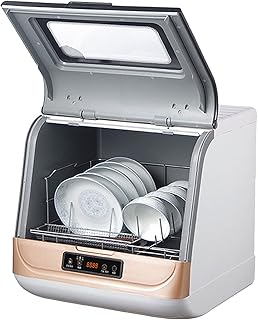 Lave-vaisselle compact à comde sortie, 4 Programmes de lavage, Légumes fruitiers Légumes Nettoyage, Fonction Air-Dry, Affichage à LED pour petits appartements, dortoirs, VR et RVS