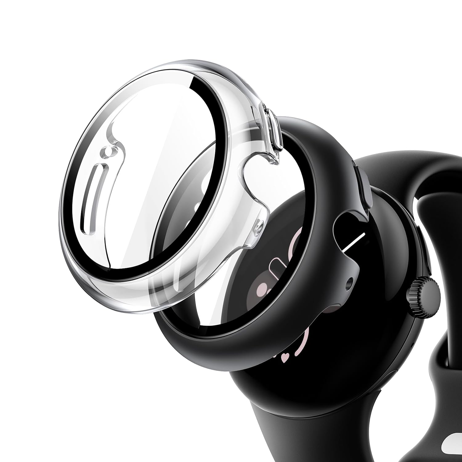 SichyCase with Screen Protector for Google Pixel Watch 2/1 41mm, Full Coverage Premium PC Hard Thin Cover Scratch Resistant Protective Screen Cover Case Compatible with Google Pixel Watch, 2 Pack