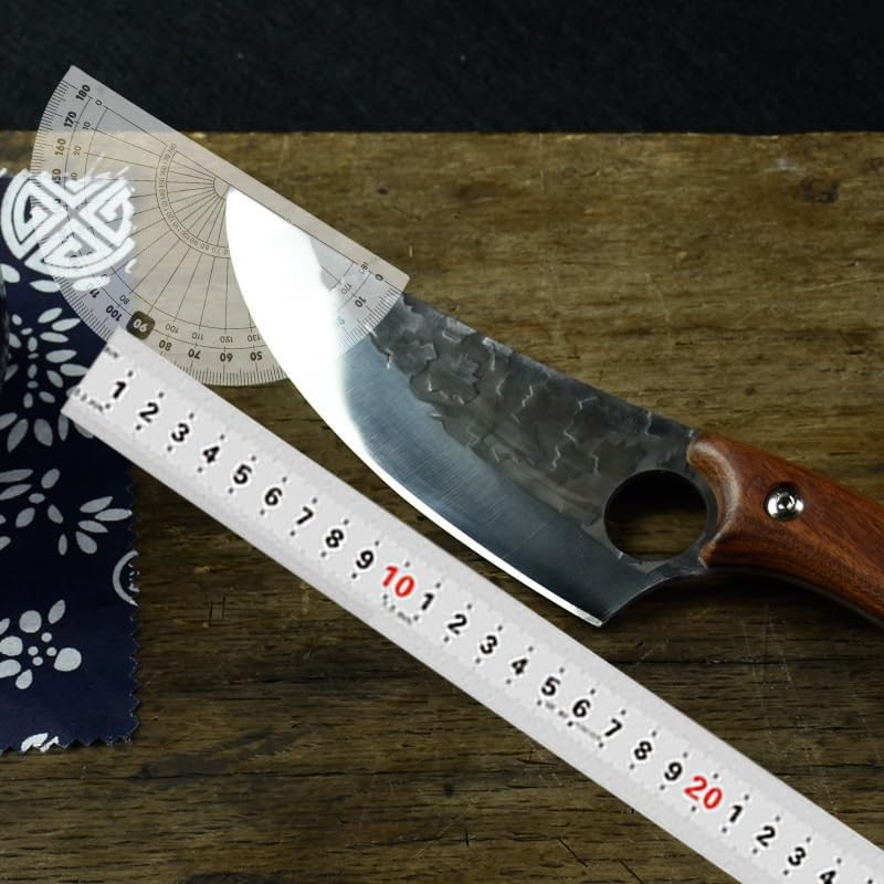 Meat Cleaver,Cleaver Knife Hand-forged Steel Boning Knife Small Scimitar 7Cr17 Blade Meat Cleaver Fish Cutter Slaughter Butcher Cooking Knife