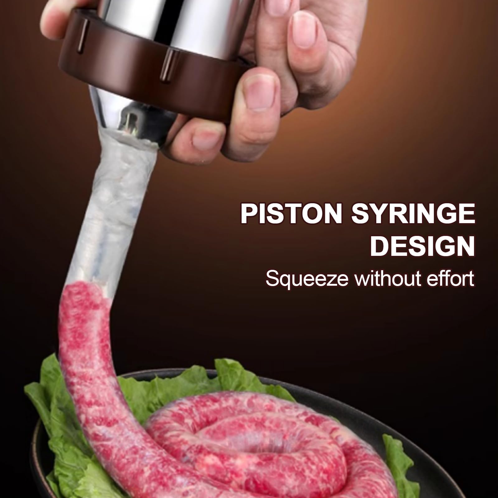 304 Acero Comestible Salchicha Máquina Linker, Salchicha Tubos Relleno con Boquilla Pulida Y Lisa, Tubos Ampliada, Enema Rápido, Fácil De Limpiar, Adecuado for Uso Doméstico