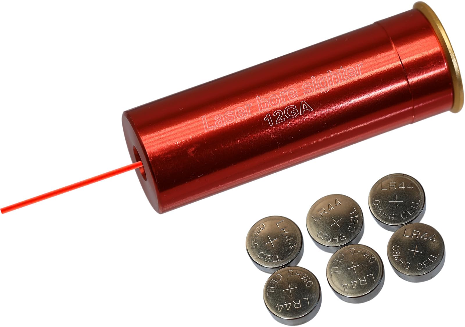 MAYMOC 12GA Bore Sight Red Dot Cartridge with 2 Sets of Batteries