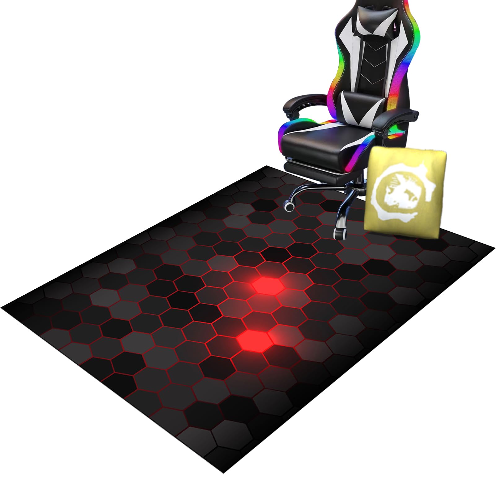 Bodenschutzmatte für Teppiche rutschfest, Rechteckig Bodenmatte, Stuhlunterlage Gaming Bürostuhl Stuhlmatten, Bürostuhl Matte, Schreibtischstuhl Unterlage für Parkett, Laminat, Hartböden 120 x 140 cm