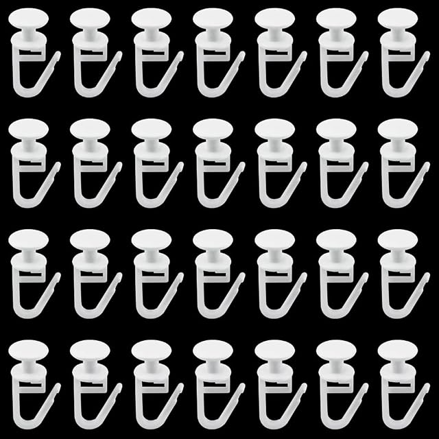 JTgugu Pack of 100 Curtain Gliders with 11 mm Head Folding Glider White Plastic Curtain Rail Track Glider Hooks for Curtain Rails Track Type Window Door Shower Drapery