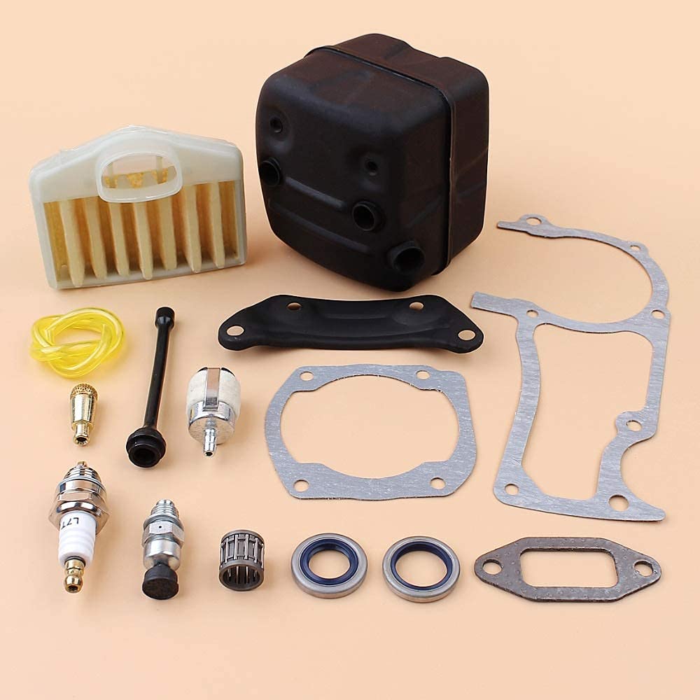 Silenziatore di Scarico Guarnizione Motore Filtro Aria Kit paraolio Compatibile con Husqvarna 365362372371 Ricambi Motosega