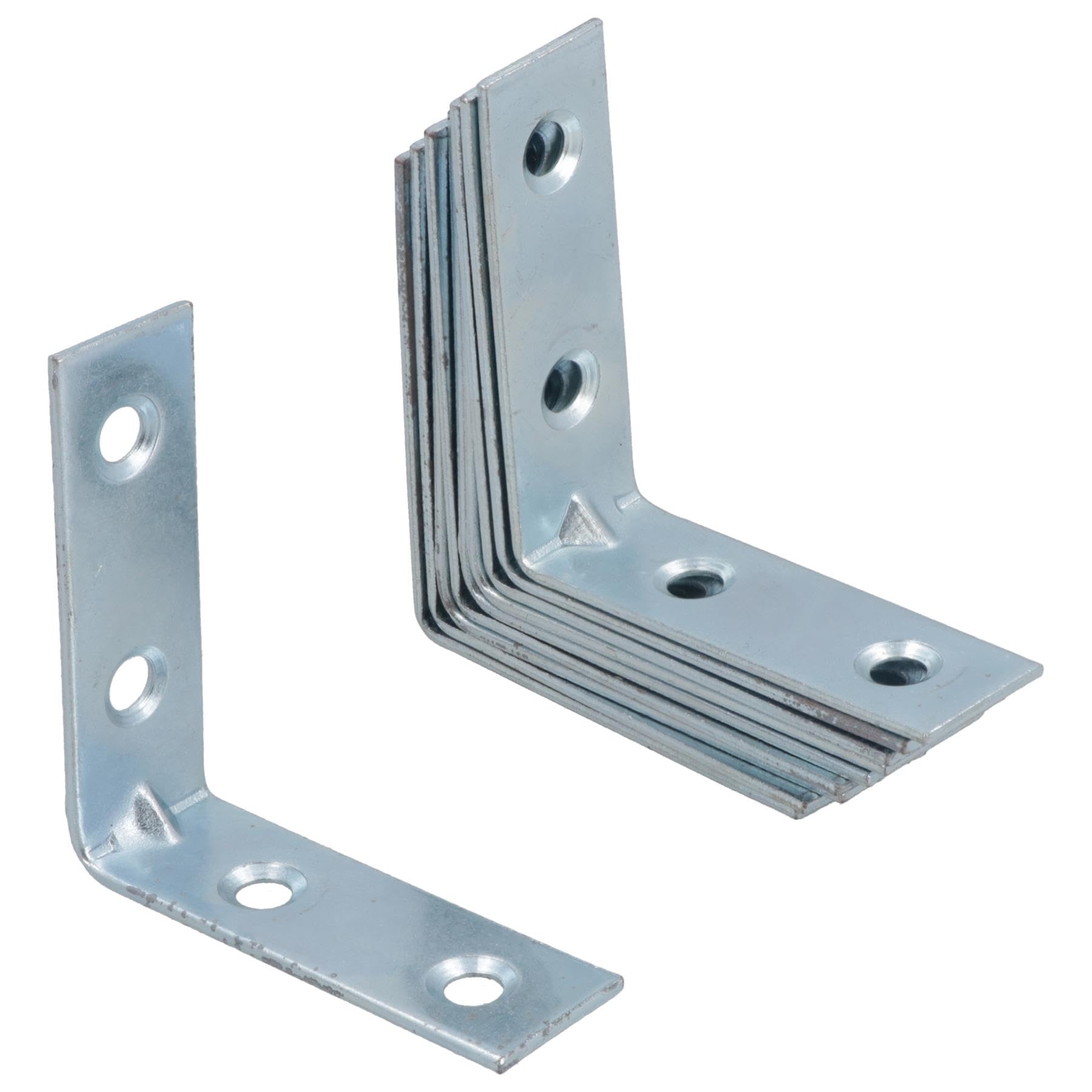 Ab Tools Silver Corner Bracket Fastener Brace Mending Reinforcing Plate 50Mm X 50Mm 10Pc
