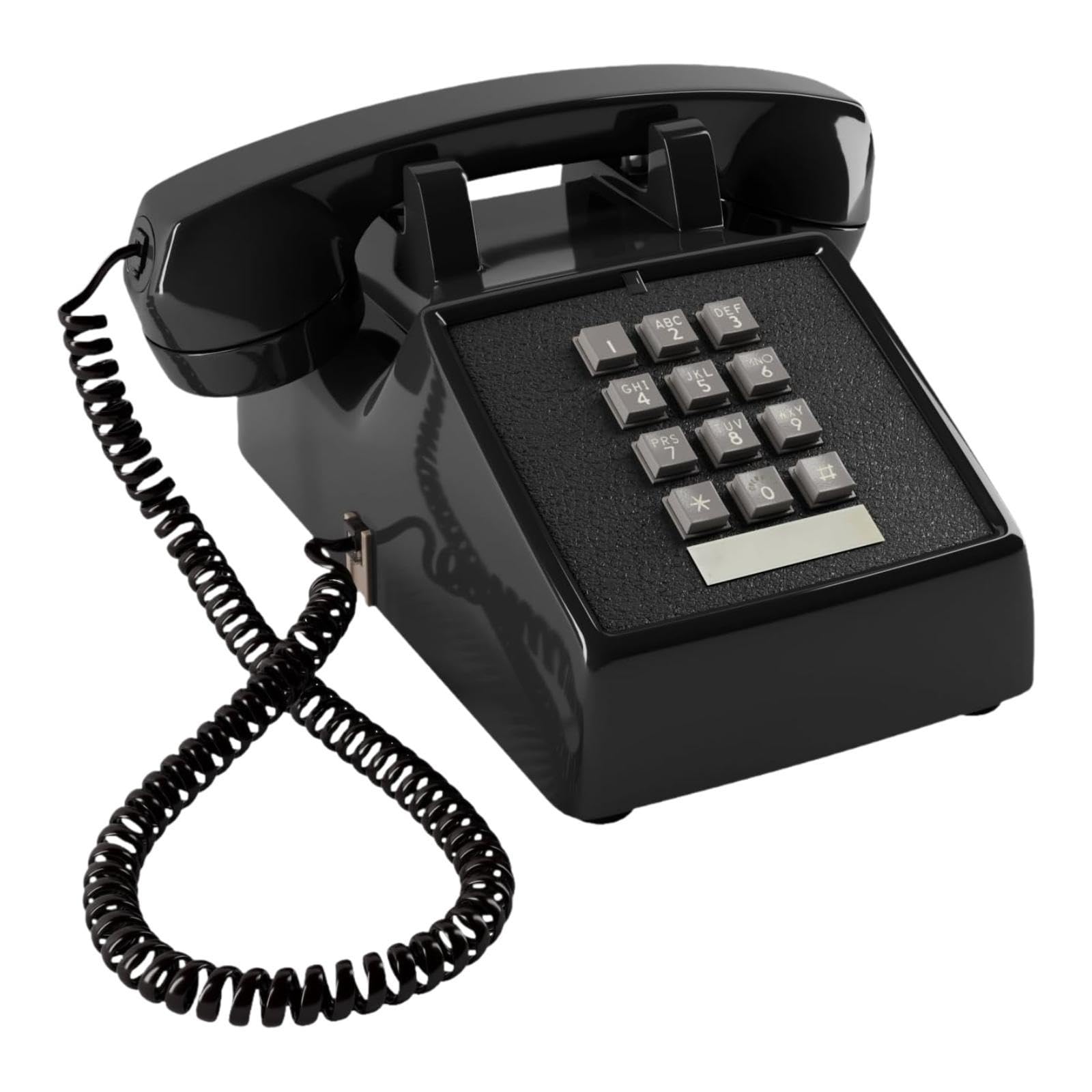 Corded Telephone Practical Corded Retro Design Phone for Office Bedroom Cafe Black-image-32