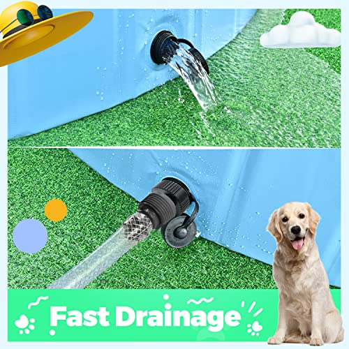 Bellochiddo Foldable Dog Pool - Hard Plastic Pool For Dogs And Kids, Non-Slippery Dog Swimming Pool With Pp Boards, Kiddie Pool For Dogs, Indoor&Outdoor Pet Bathing Tub With Water Drainage (32" X 8") #TOP6