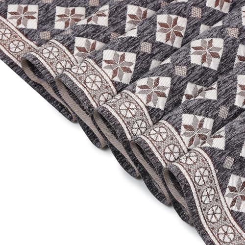 Image of Premium Dining Table Runner | Washable Farmhouse Style Heat Resistant Table Cover for 4 & 6 Seater | Elegant Home & Coffee Table Decor | Soft Viscose Rayon & Cotton | 13x72 Inch | Grey