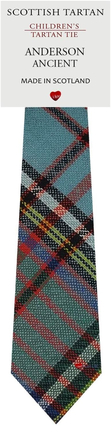 I LUV LTD Boys All Wool Tie Woven And Made in Scotland in Anderson Ancient Tartan