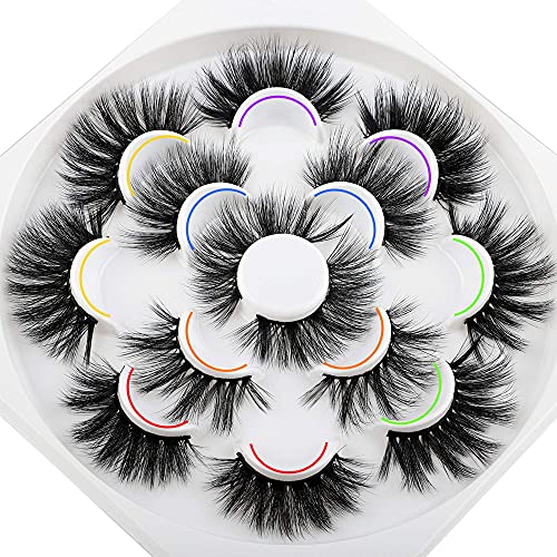 FANXITON Fluffy Dramatic False Lashes 3D Volume Fake Eyelashes Pack Thick Long Faux Mink Lashes Eyelashes Bulk