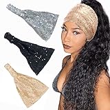 Pailletten-Stirnband-Größe: ca. 25 cm, Einheitsgröße, breit, aber elastisch. Paket enthält 2 schöne niedliche Haarbänder.
