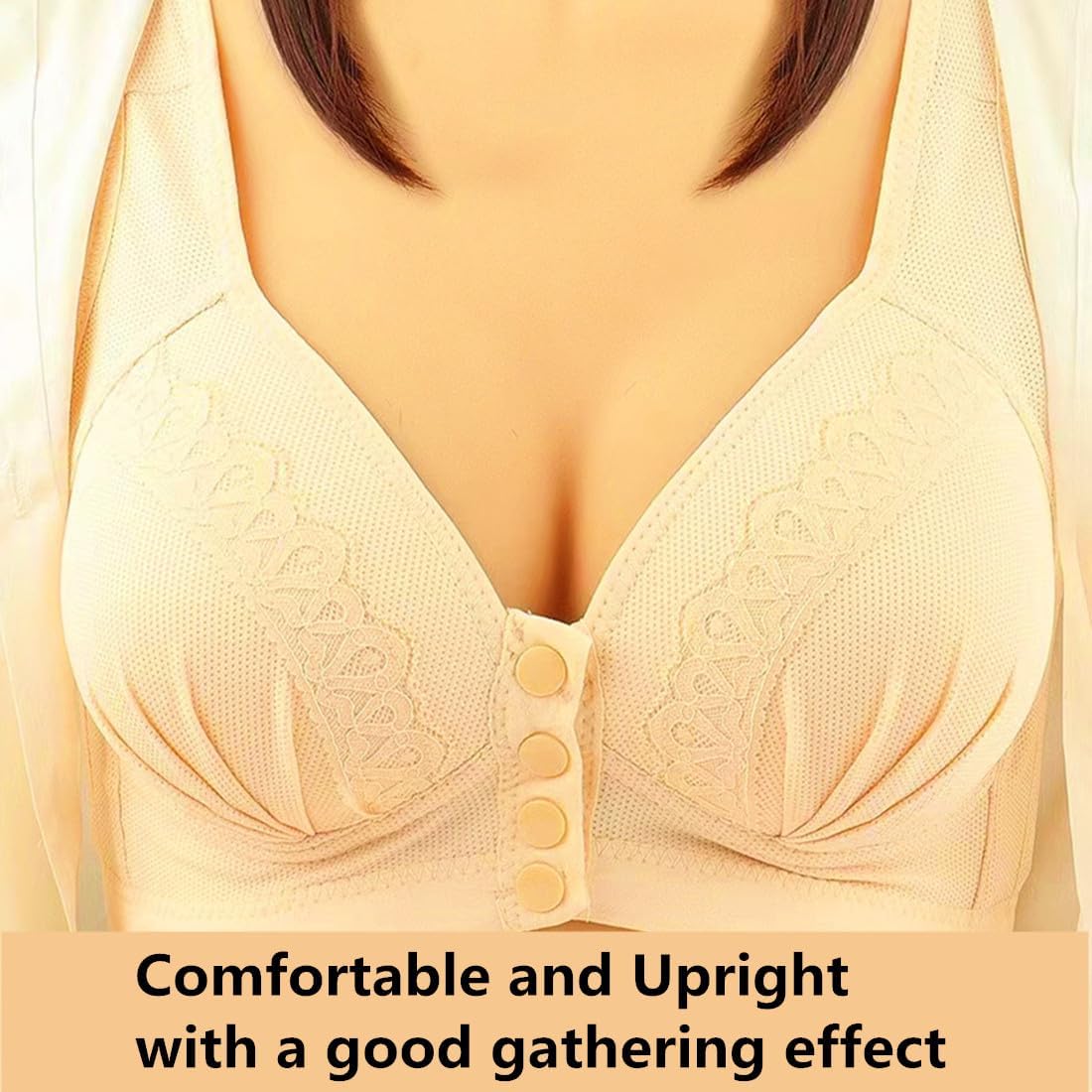 Sibrawom Women's Front Closure Plue Oversize Bra for Women Everyday Bra - Image 5