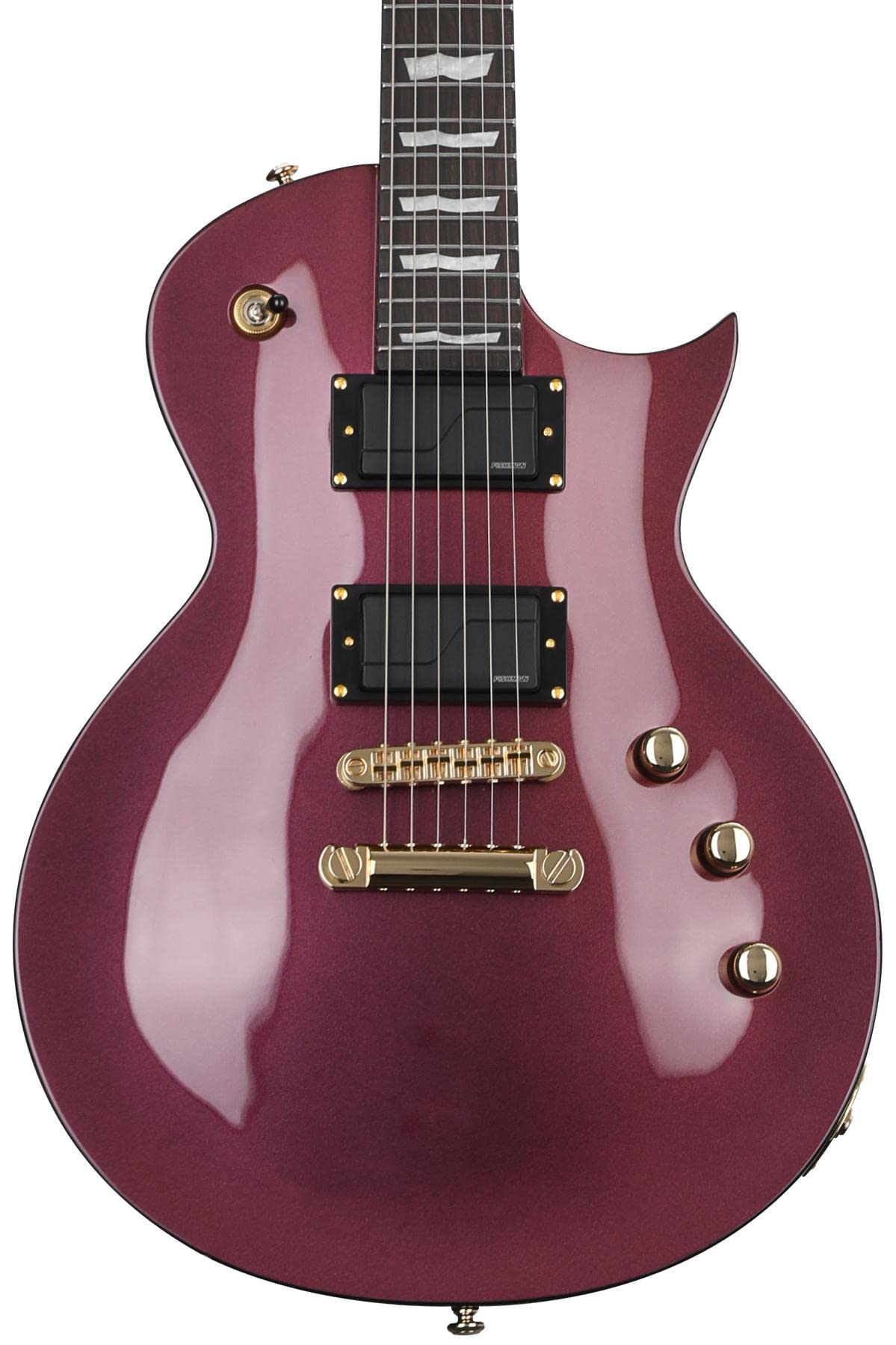 ESP 6 String LTD Deluxe EC-1000 Electric Guitar, Gold Andromeda