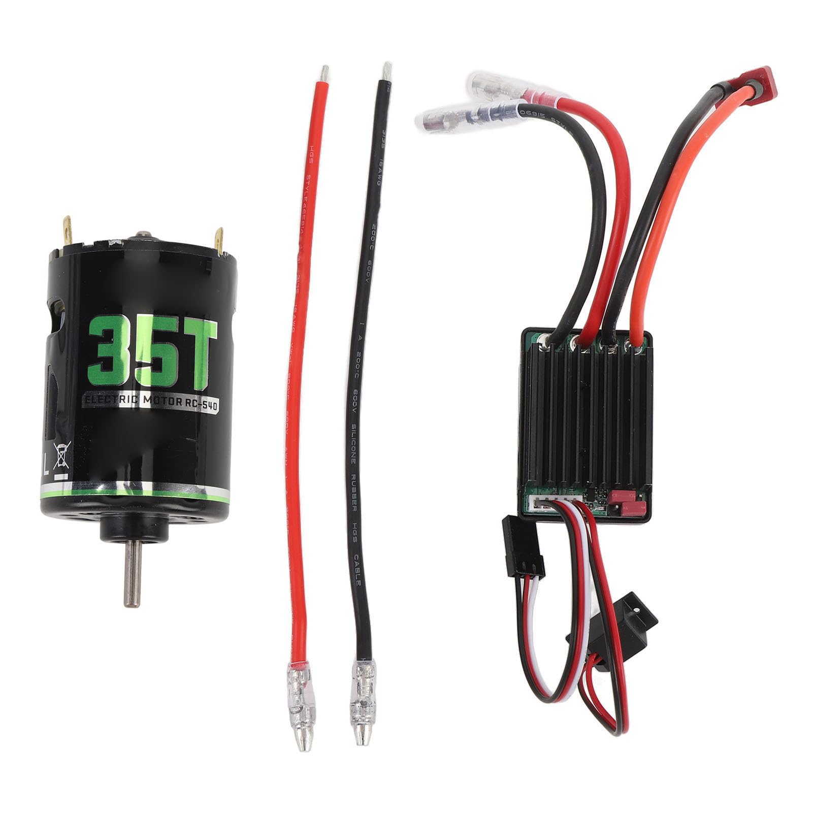– Asixxsix Brushed Motor ESC Combo, 320A ESC 5V 2A BEC 540 Brushed Motor Electric Speed Controller, Forward Backward Speed Control RC Motor for 1/10 RC Crawler Car (35T)