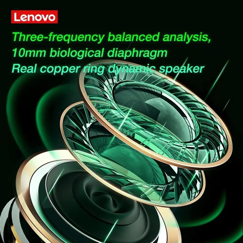 ക്ലോസ് അപ്പ് view of the 10mm biological diaphragm and real copper ring dynamic speaker of the Lenovo XT92 TWS earbuds.