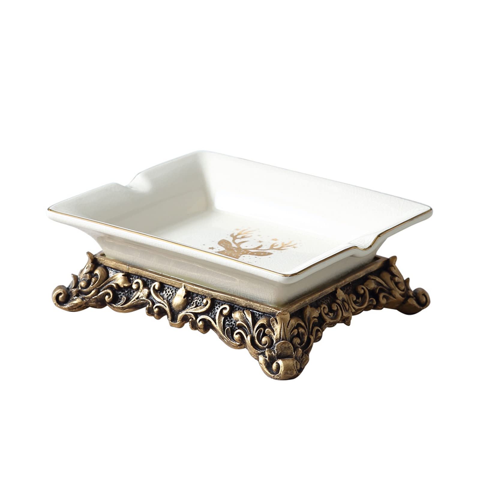 ashtray， Rectangle Ceramic Ash Tray, Large Cigar Ashtrays with Pedestal