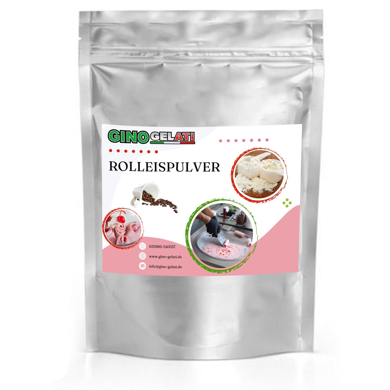 Gino Gelati Rolleis Pulver mit Cappuccino oder Espresso Geschmack, Made in Germany, schnelle und einfache Zubereitung, Intensiver Geschmack, ohne Eismaschine möglich (10 Kg, Espresso)