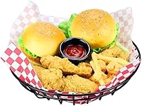 Vista 4 de Cestas de comida rápida Cestas de comida ovaladas Bandejas para servir alimentos para papas fritas Hamburguesas sándwiches sándwiches de pollo Fruta