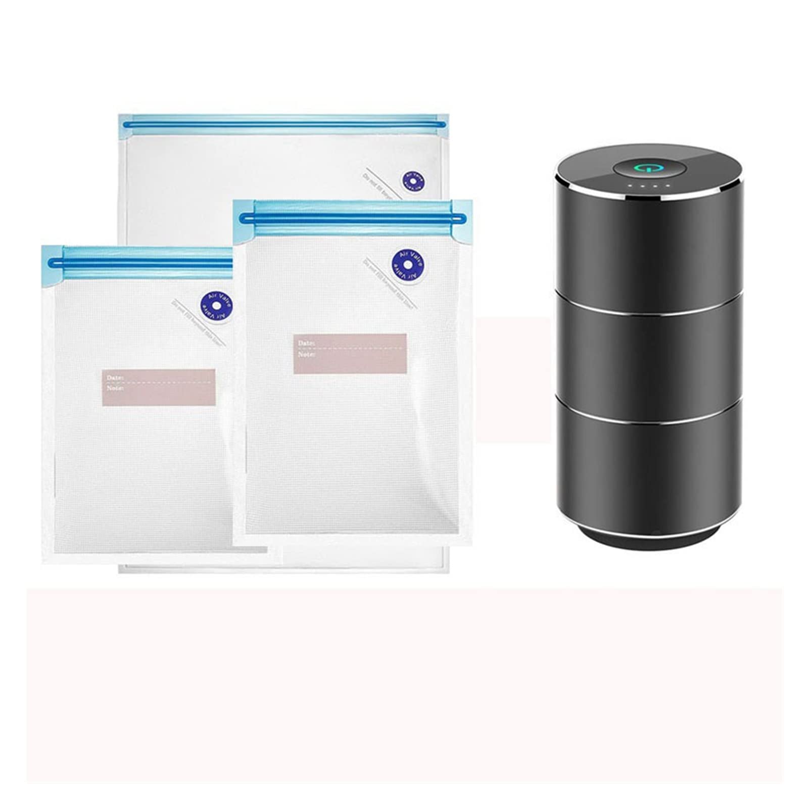 Mini sellador de bomba de vacío de compresión automática portátil para viajar a casa Cocina Máquina de envasado al vacío recargable por USB (Color : 5pcs-70x50cm) (Juego de bolsas de alimentos B)