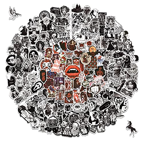 200PCS Cool Gothic Stickers Pack for Teens, Vinyl Punk Gothic Stickers for Water Bottle, Computer, Skateboard, Tablet, Luggage, Phone, Notebook, Trendy Aesthetic Decal for Laptop