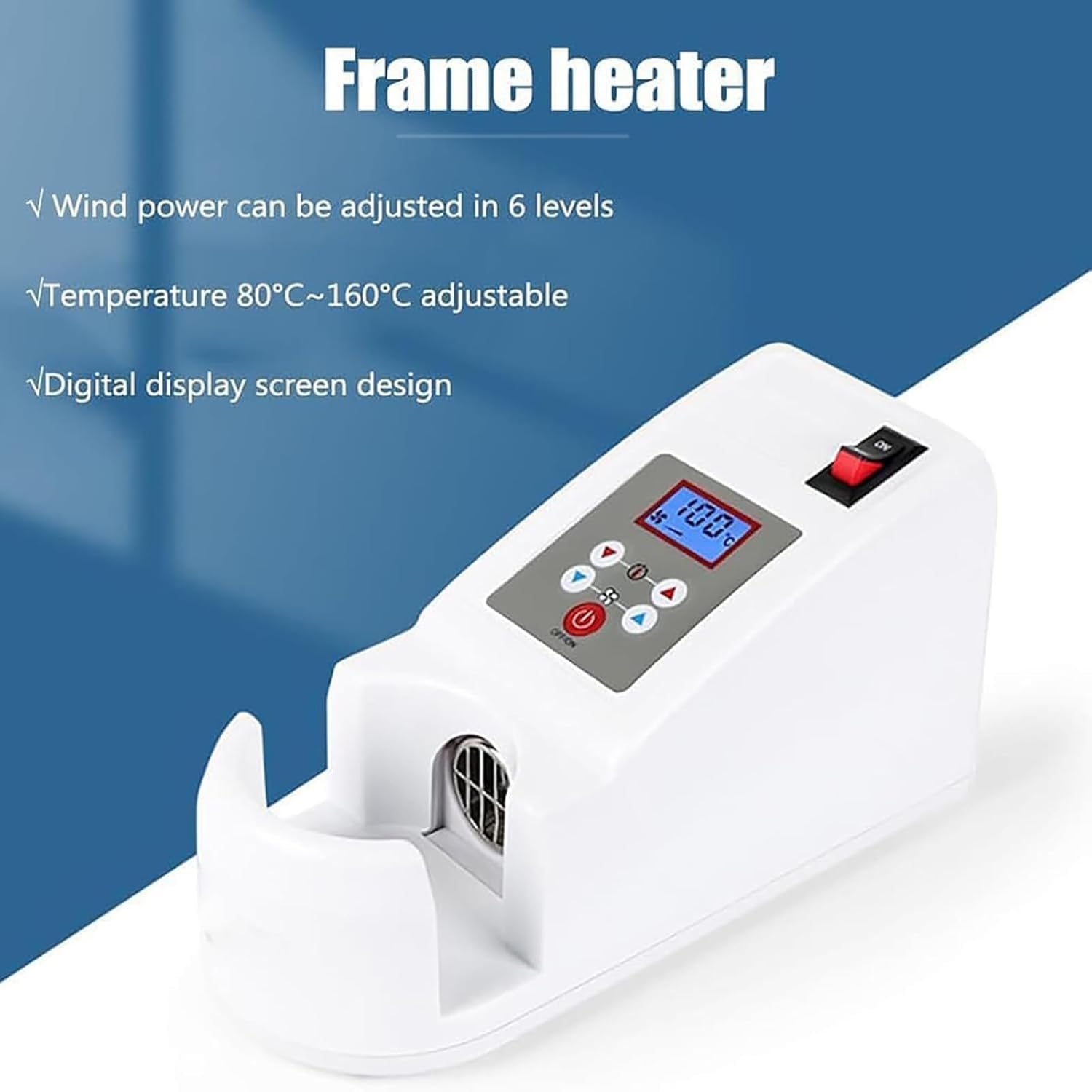 Ogrzewacz ramy okularów 600 W, elektryczny grzejnik ramowy na gorące powietrze, regulowana temperatura (80-160°c) i 6-biegowa, z funkcją pamięci i ochroną przed przegrzaniem, do korekty