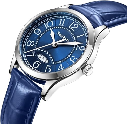 Miniatura 7 de Reloj Clásico Szaikyri para Mujeres con Números Árabes de Fácil Lectura, Reloj para Damas con Calendario, Resistente al Agua