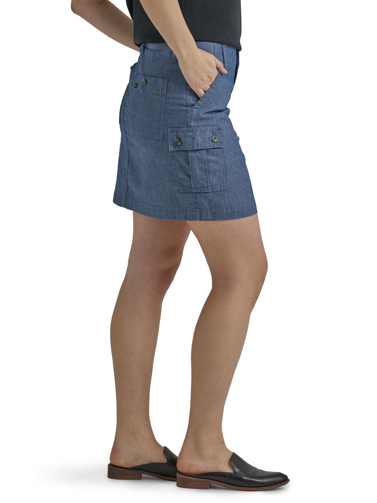 Lee Ultra Lux Comfort avec Jupe Cargo Flex-to-go pour Femme, Chambray, 46, Chambray, 48