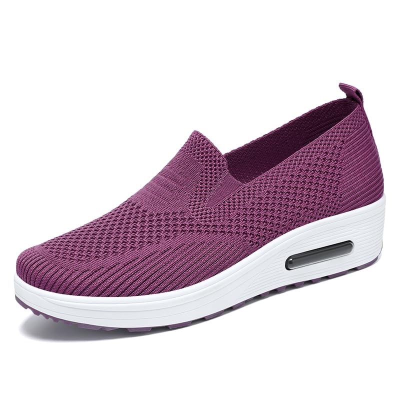 Image of carl vinson Women's Spring Thick-Soled Slip-On Shoes - Breathable, Comfortable, Height-Increasing Sneakers