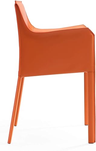 Miniatura 7 de Manhattan Comfort Paris - Juego de 2 sillas de comedor modernas de cuero, marco de metal, asiento acolchado cómodo, muebles decorativos totalmente