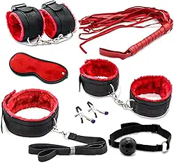 Kit Algema Sexual Brinquedos Sexuais 7 Peças Sexuais Brinquedos Sexuais Adultos Para Casal (Vermelho)