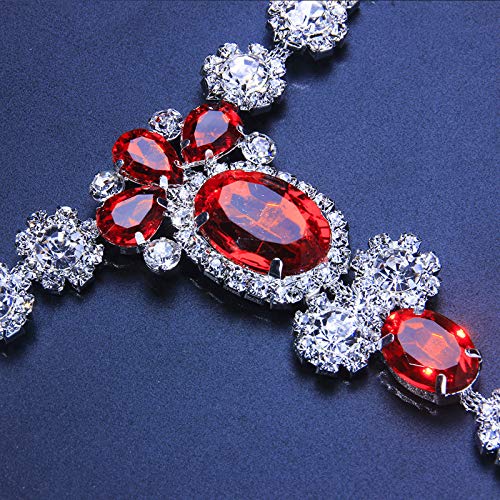 Sexy Red Rhinestone Panties Thong Crystal Waist Belly Bikini Body Chain Jewelry Rhinestone Underwear G-String Chain For Women (Silver 1) #TOP3