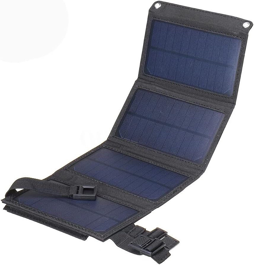 Solar Panel Charging 10W 5V, Solar Foldable Bag, Outdoor Portable Charging Panel for Mobile Phone or Mini Fan,with a USB Male to felmale Extension Cable (Camouflage), dzfscc009