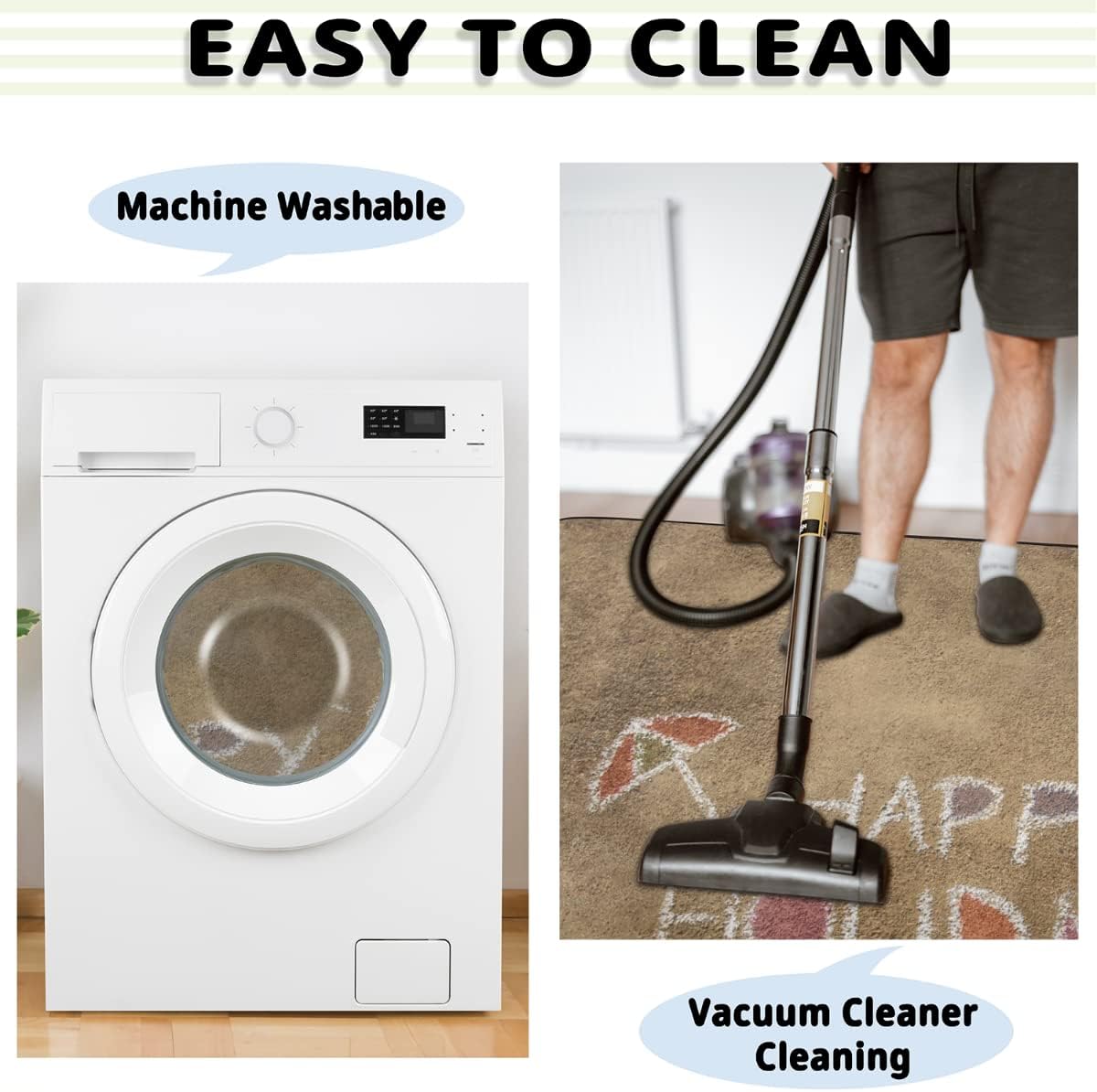 5 x 7 feet Happy Holiday and Sand Super Soft Area Rug for Kids Baby Nursery, Kids Girls Nursery Plush Rug Home Decor Rug, Fuzzy Rugs for Nursery