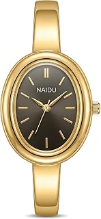 Women's Oval Bangle Watch, Elegant Open-Cuff Bracelet Wrist Watch, Minimalist Luxury Fashion Quartz Watch for Ladies