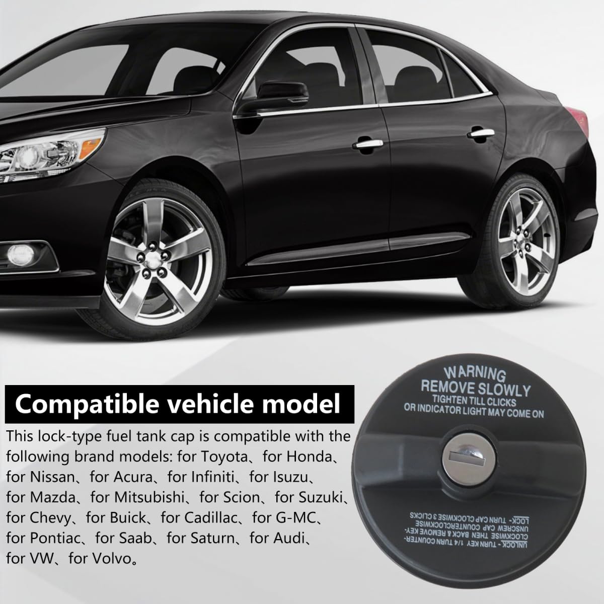 Amazon.com: 12495845 Locking Gas Cap, Lock Fuel Cap Fit for SUBARU