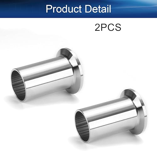 Miniatura 4 de Bettomshin 2 abrazaderas de soldadura larga KF16 de 1.969 in1.97 pulgadas, acero inoxidable 304, conector de montaje sanitario OD x ID 1.102 in x