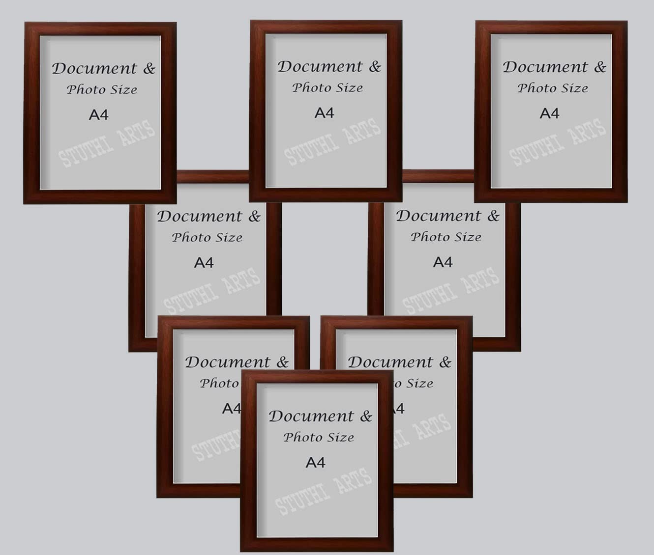 Stuthi Arts A4 size Certificate Document & Photo Brown Wall wood photo frames (Colour - Brown & Size - A4) (A4, 12)-image-45