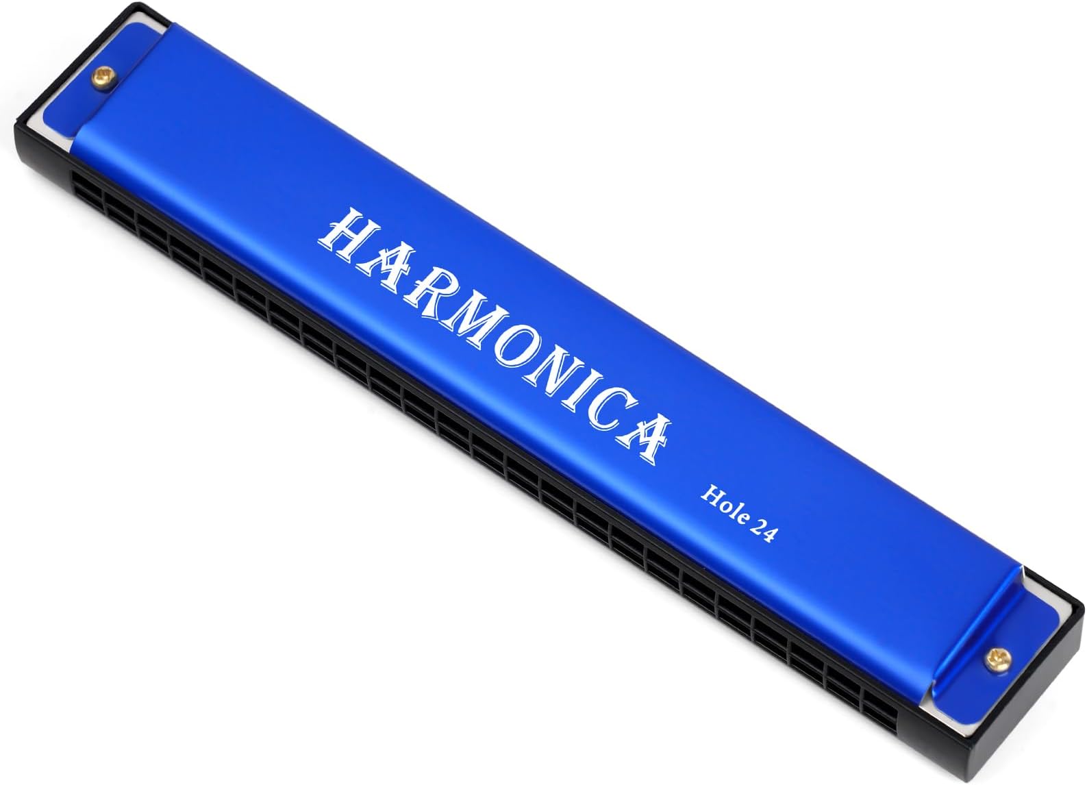 OFFCUP Vibraphone, 24 Holes Double Row Blues harp Diatonic Harmonica, Brass Core Harmonica Key of C Mouth Organ 20 Tunes Perfect Music Gift for Beginner Adults Kids, Mini Vibraphone (Blue)