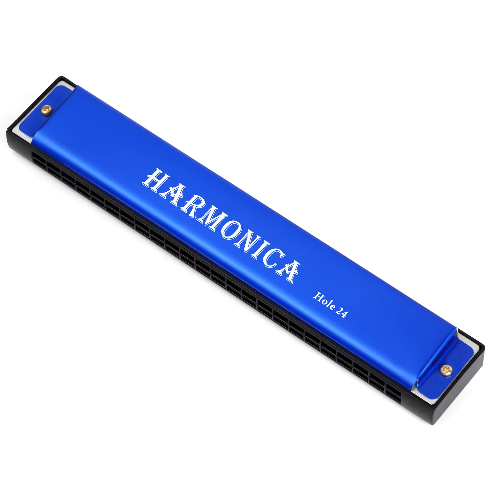 OFFCUP Mundharmonika 24 Löcher Harmonica Professionelle Blues Harmonica Diatonisch Mundharmonika C-Dur Tremolo Mundharmonika mit Tuch, Mundharmonika für Erwachsene, Anfänger und Studenten (Blau)