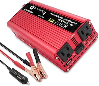 IpowerBingo Car Power Inverter 800W DC 12V to AC 110V Vehicle Dual AC Outlets Adapter Converter Car Inverter Power Supply Switch On-Board Charger with Car Battery Clip & Car Cigarette Lighter Adaptor