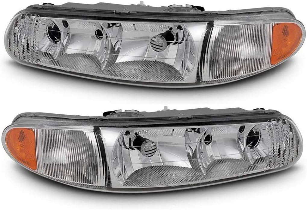 CarLights360 For 1997-2005 Buick Century Pair Headlights Driver and Passenger Side w/corner lamps | GM2502182 GM2503182 | 10436483