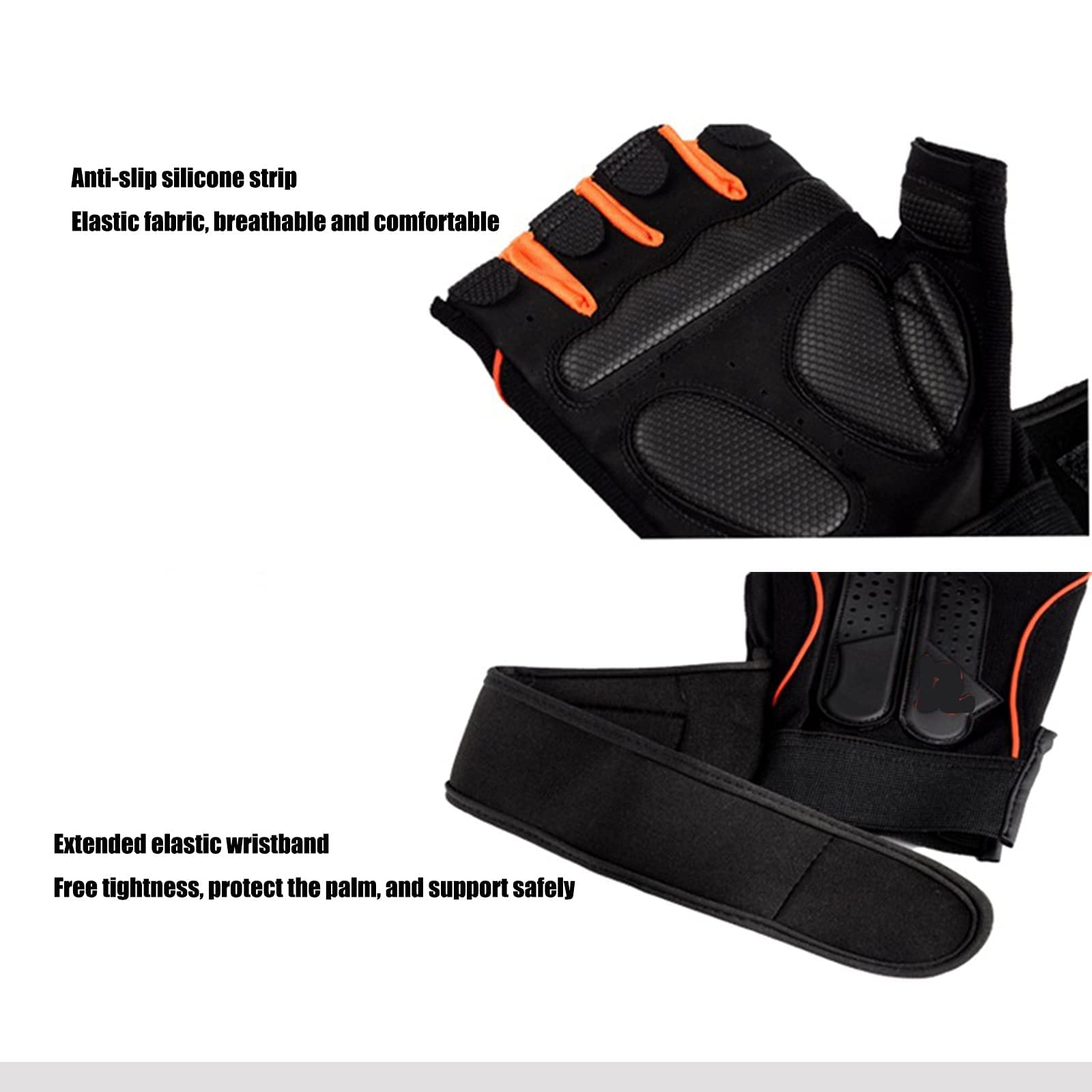 Guanti sportivi, guanti a mezze dita, guanti for sollevamento pesi for allenamento in palestra for uomini e donne con supporto for polso lungo, protezione antiscivolo for il palmo(Blue,XL)