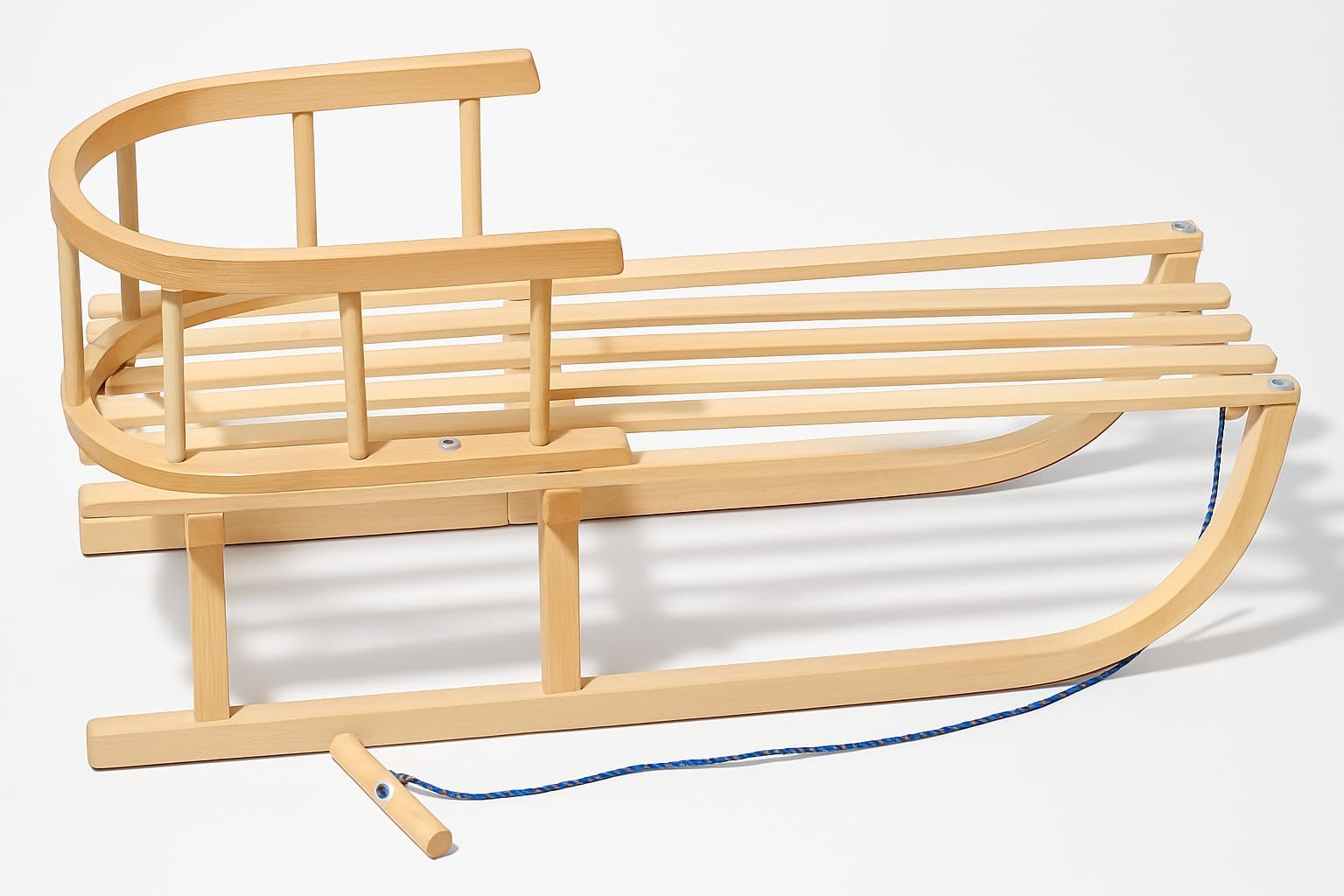 Holzschlitten mit Rückenlehne mit Winterfußsack 108cm Schlitten | 10 Farben