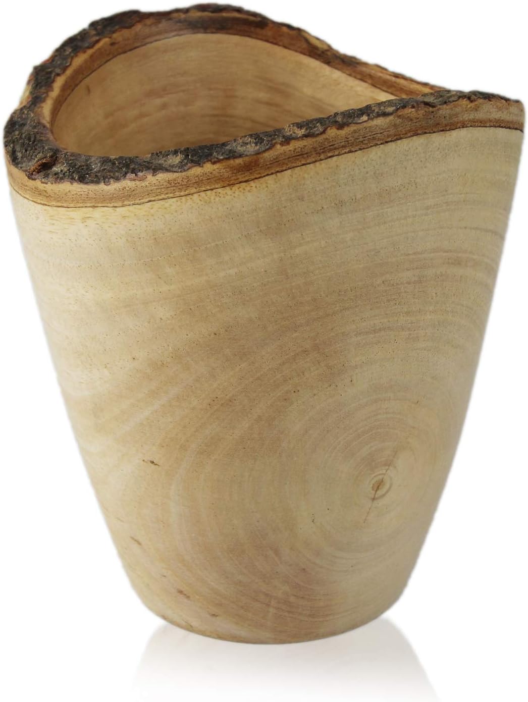 roro Wood Acacia Utensil Holder and Crock, 7 Inch Live Edge