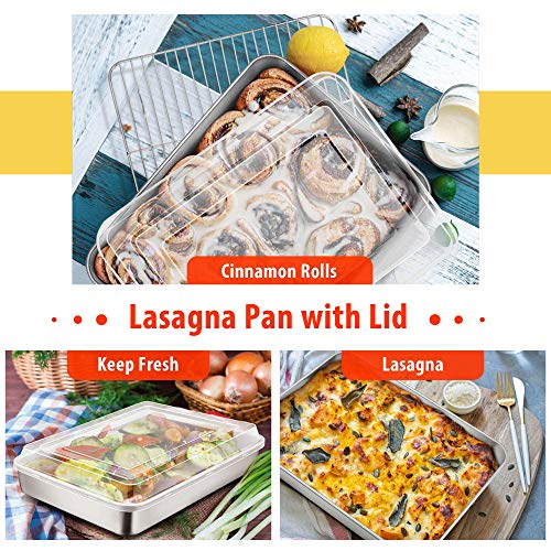 TeamFar-Bakeware-Stainless-Steel-Bakeware-Set-with-Baking-Sheet-and-Rack-Lasagna-Pan-with-Lid-Square-Round-Cake-Pan-with-Lid-Muffin-Pan-Loaf-Pan-Pizza-Pan-Healthy-Dishwasher-Safe TeamFar-Bakeware-Stainless-Steel-Bakeware-Set-with-Baking-Sheet-and-Rack-Lasagna-Pan-with-Lid-Square-Round-Cake-Pan-with-Lid-Muffin-Pan-Loaf-Pan-Pizza-Pan-Healthy-Dishwasher-Safe