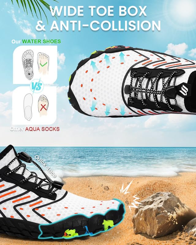 Image of Water Shoes for Women Men Quick-Dry Barefoot Shoes Breathable Aqua Socks for Swim Beach River Pool Lake Hiking Surfing Kayaking