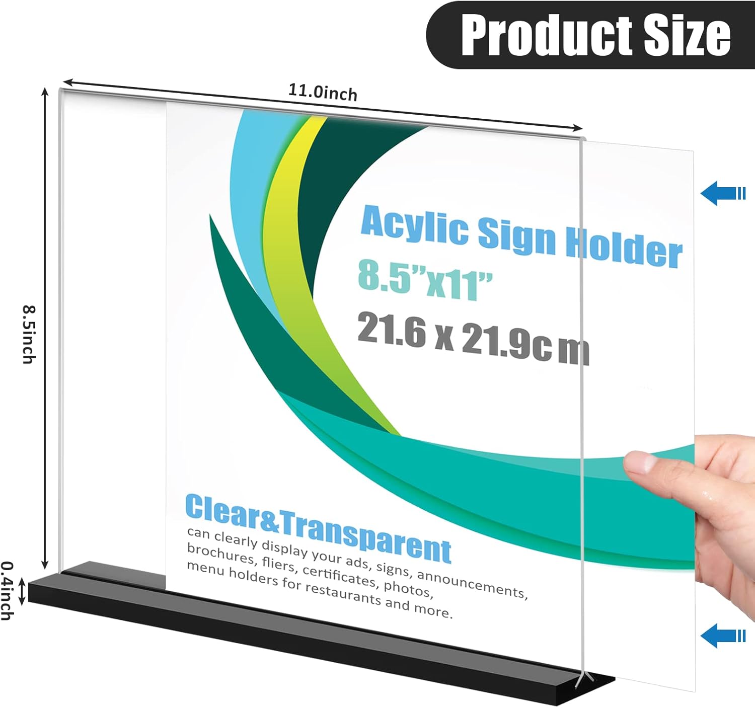 Buy 10 Pieces Acrylic Sign Holder 8.5 x 11 Inches Horizontal Clear
