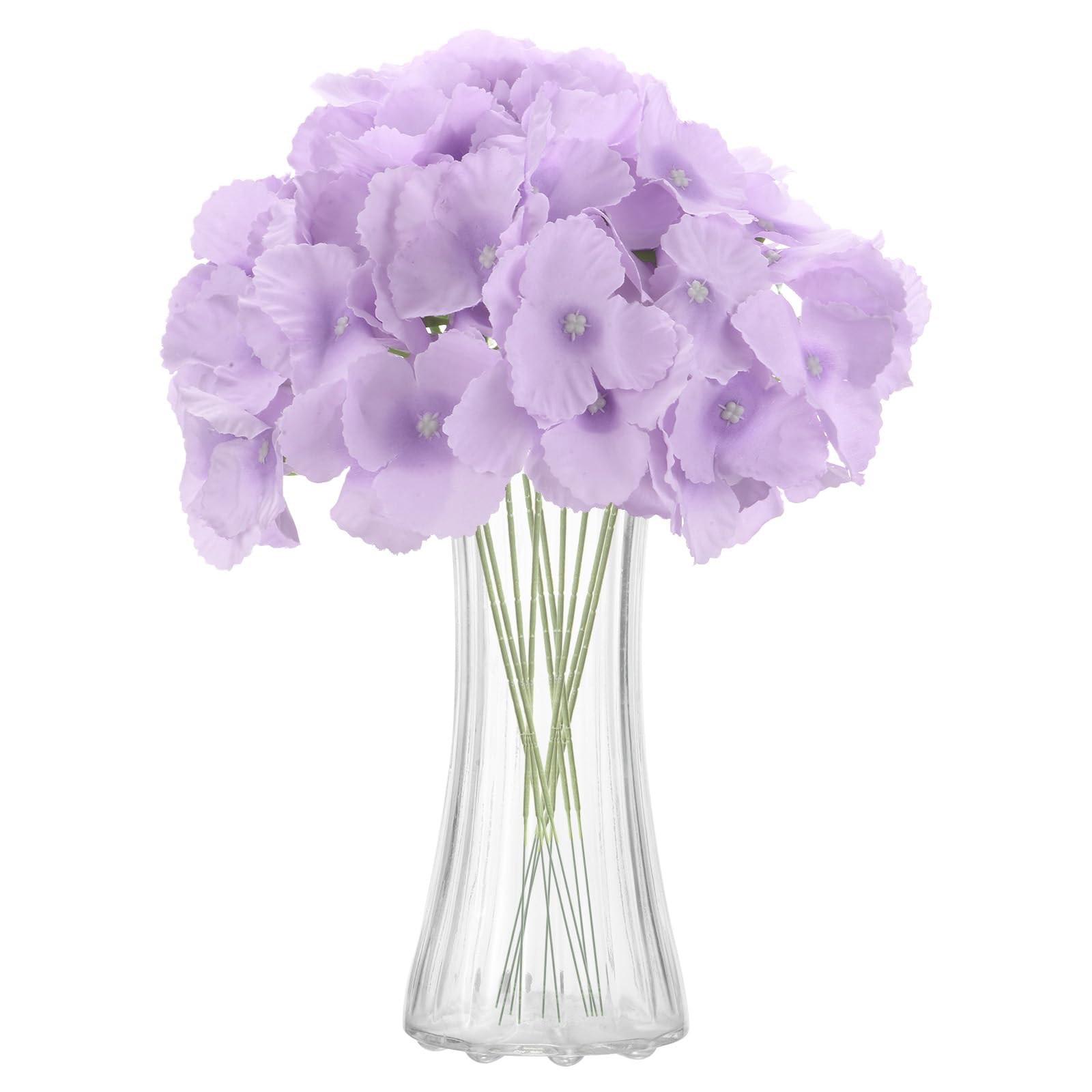Hortensia en soie au toucher réaliste violet, bouquet de 10 tiges haut de gamme