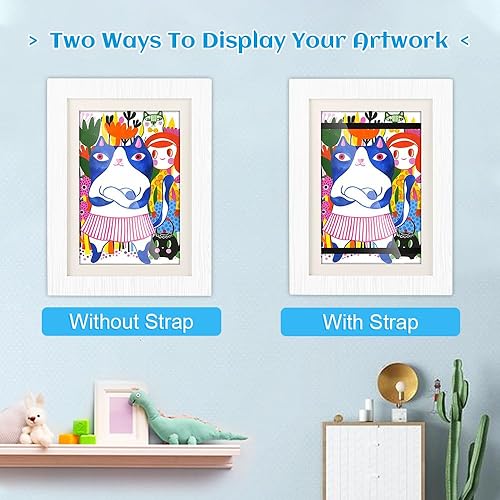 Miniatura 5 de Paquete de 4 Marco de arte infantil para proyectos de arte infantil, marcos de arte para niños con apertura frontal de 8.5 x 12 pulgadas, marcos de
